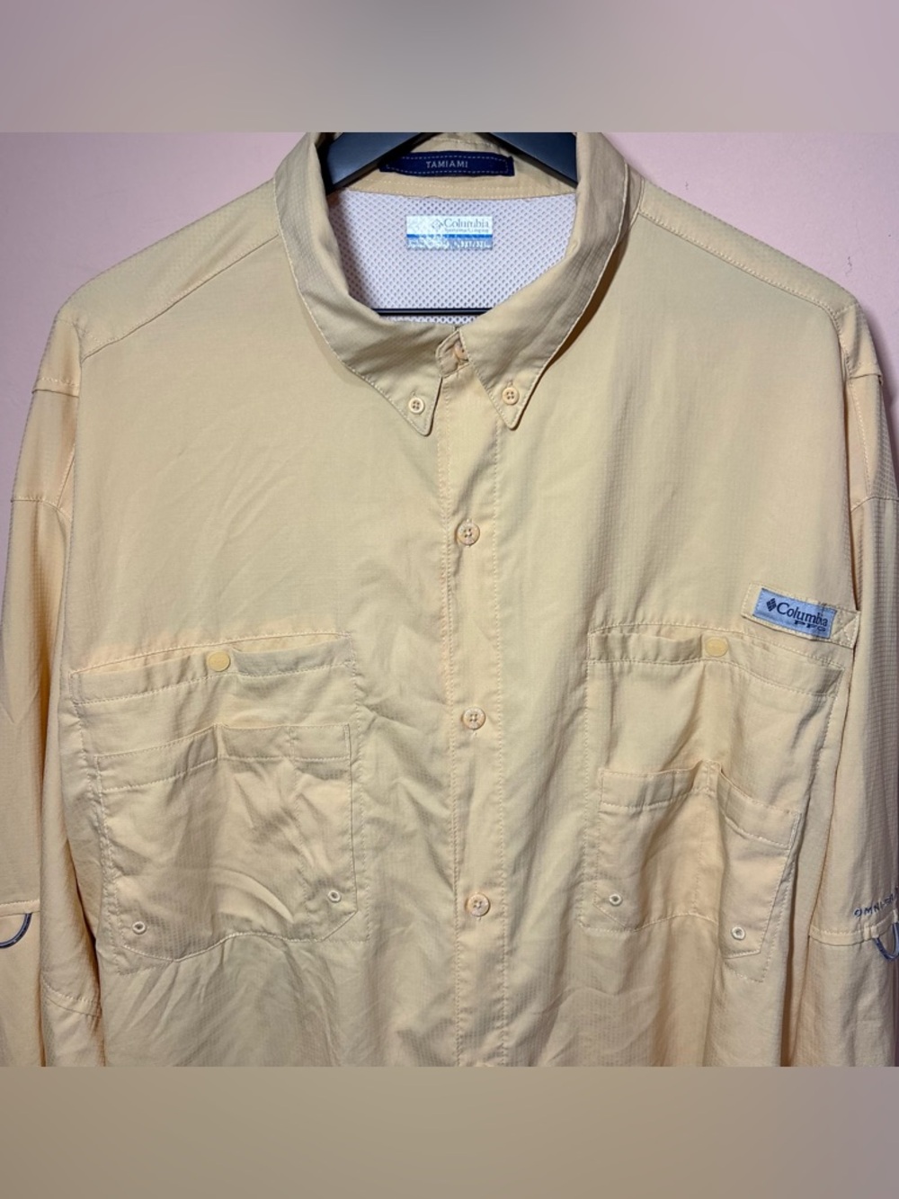Columbia PFG Tamiami 3XT Yellow Fishing Shirt Long Sleeve Omni Shade